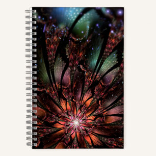 Soft and tenderness fractal fantasy flower notebook