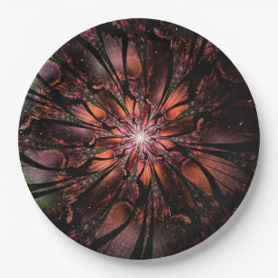 Soft and tenderness fractal fantasy flower paper plate