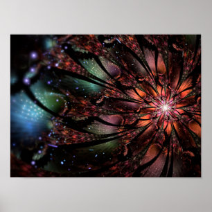 Soft and tenderness fractal fantasy flower poster