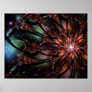Soft and tenderness fractal fantasy flower poster