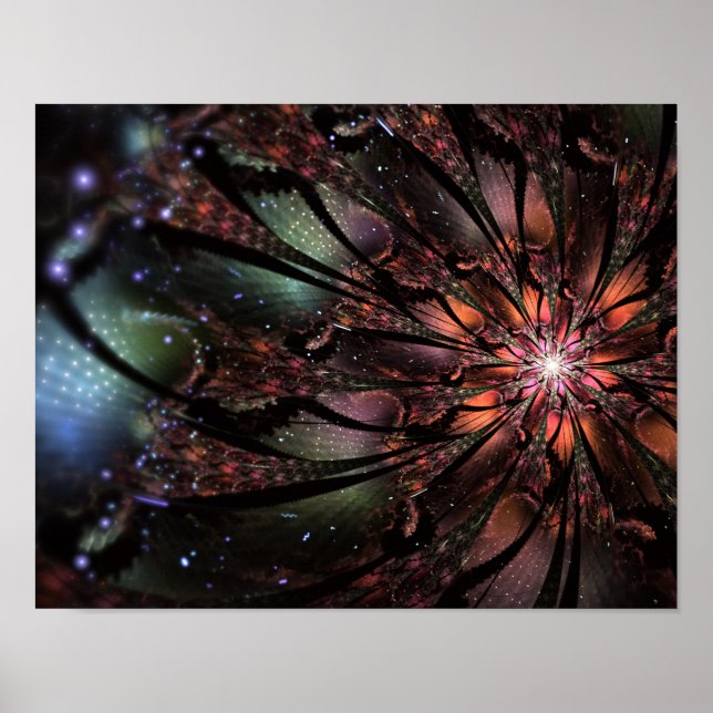 Soft and tenderness fractal fantasy flower  poster (Front)