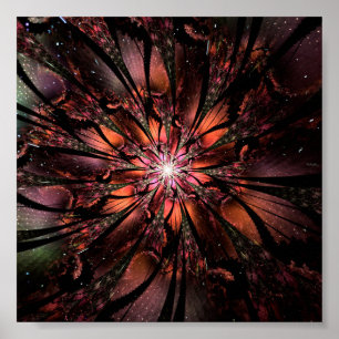 Soft and tenderness fractal fantasy flower   poster