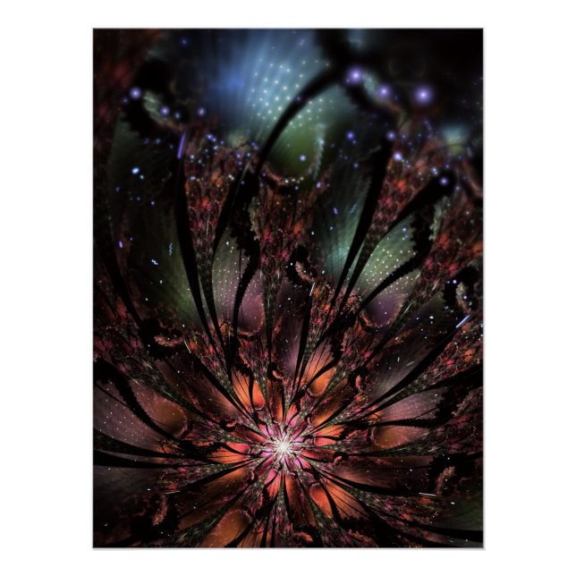 Soft and tenderness fractal fantasy flower  poster (Front)
