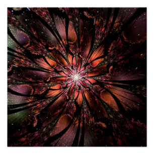 Soft and tenderness fractal fantasy flower poster