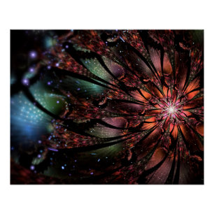 Soft and tenderness fractal fantasy flower  poster