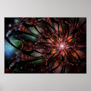 Soft and tenderness fractal fantasy flower poster
