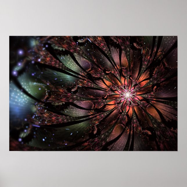 Soft and tenderness fractal fantasy flower  poster (Front)