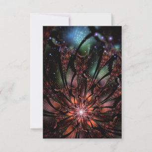 Soft and tenderness fractal fantasy flower RSVP card