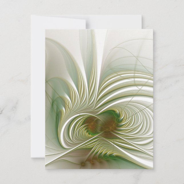 Soft and tenderness fractal fantasy flower RSVP card (Front)