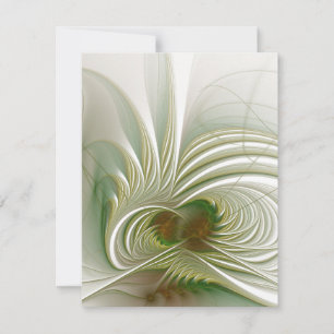 Soft and tenderness fractal fantasy flower RSVP card