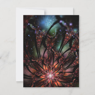 Soft and tenderness fractal fantasy flower  RSVP card