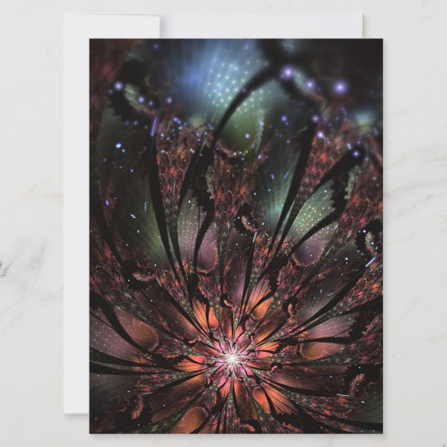 Soft and tenderness fractal fantasy flower save the date (Front)