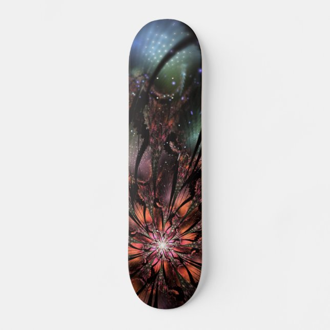 Soft and tenderness fractal fantasy flower   skateboard (Front)