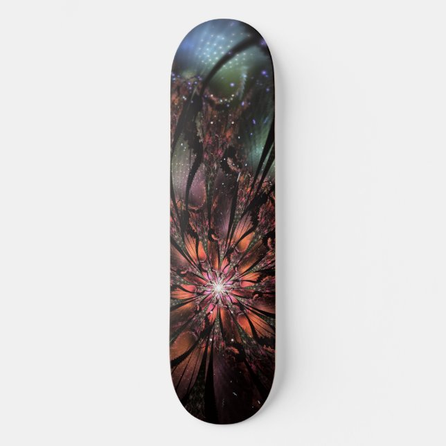Soft and tenderness fractal fantasy flower skateboard (Front)