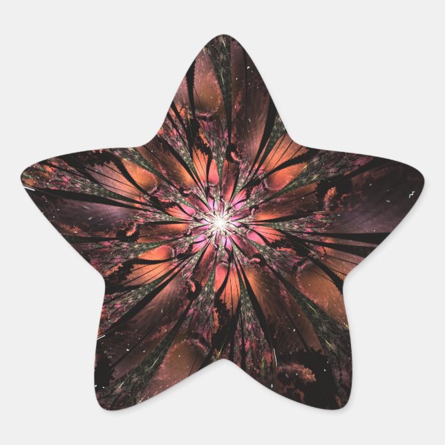 Soft and tenderness fractal fantasy flower   star sticker (Front)