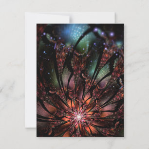 Soft and tenderness fractal fantasy flower thank you card