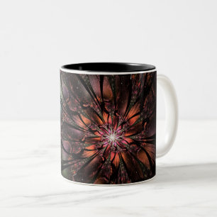 Soft and tenderness fractal fantasy flower Two-Tone coffee mug