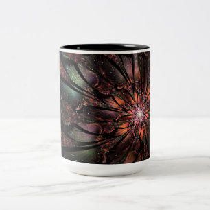 Soft and tenderness fractal fantasy flower  Two-Tone coffee mug