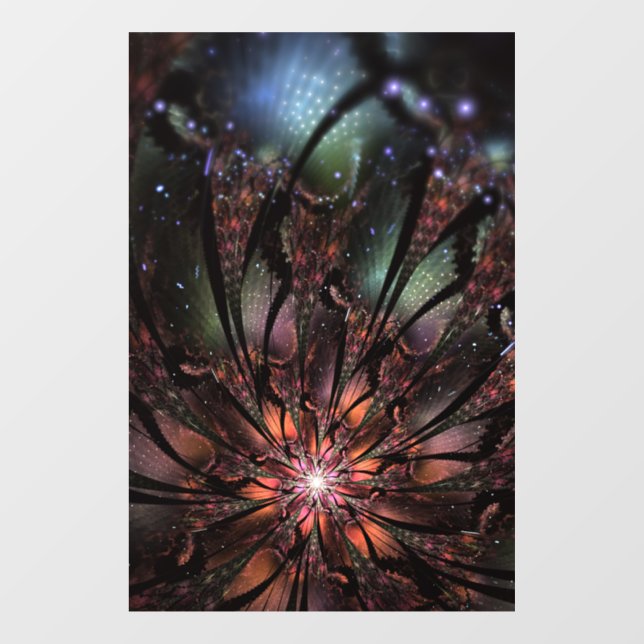 Soft and tenderness fractal fantasy flower  window cling (Sheet)