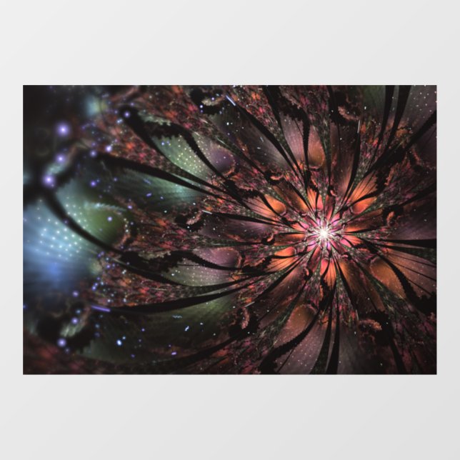 Soft and tenderness fractal fantasy flower  window cling (Sheet)