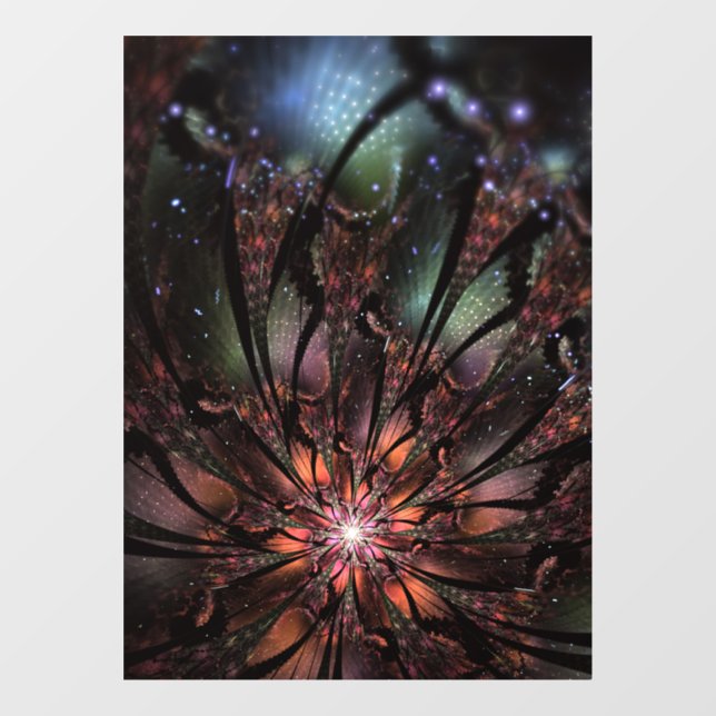 Soft and tenderness fractal fantasy flower   window cling (Sheet)