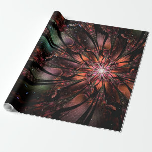 Soft and tenderness fractal fantasy flower wrapping paper