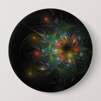 Soft and tenderness fractal fantasy flowers 10 cm round badge