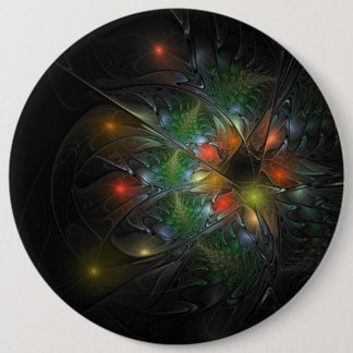 Soft and tenderness fractal fantasy flowers 6 cm round badge