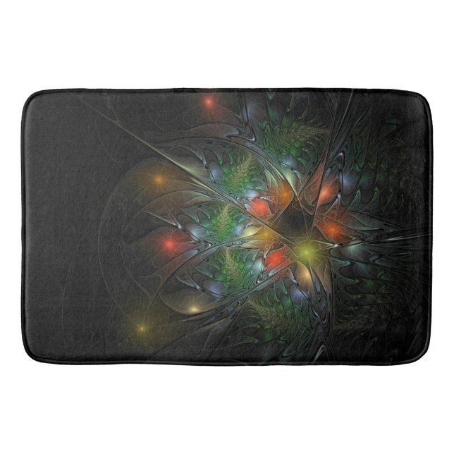 Soft and tenderness fractal fantasy flowers bath mat (Front)