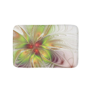 Soft and tenderness fractal fantasy flowers bath mat