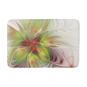 Soft and tenderness fractal fantasy flowers bath mat
