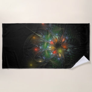 Soft and tenderness fractal fantasy flowers beach towel