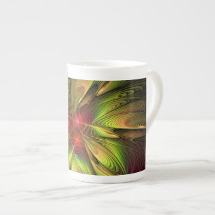 Soft and tenderness fractal fantasy flowers bone china mug