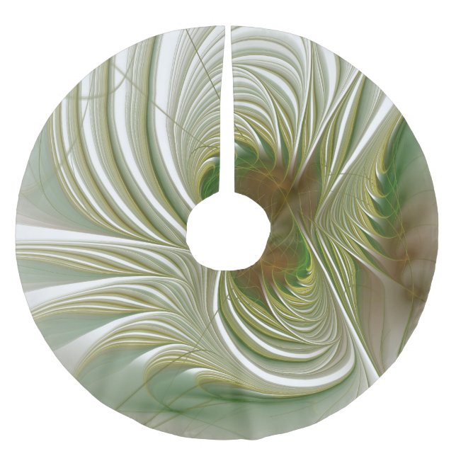 Soft and tenderness fractal fantasy flowers brushed polyester tree skirt (Front)