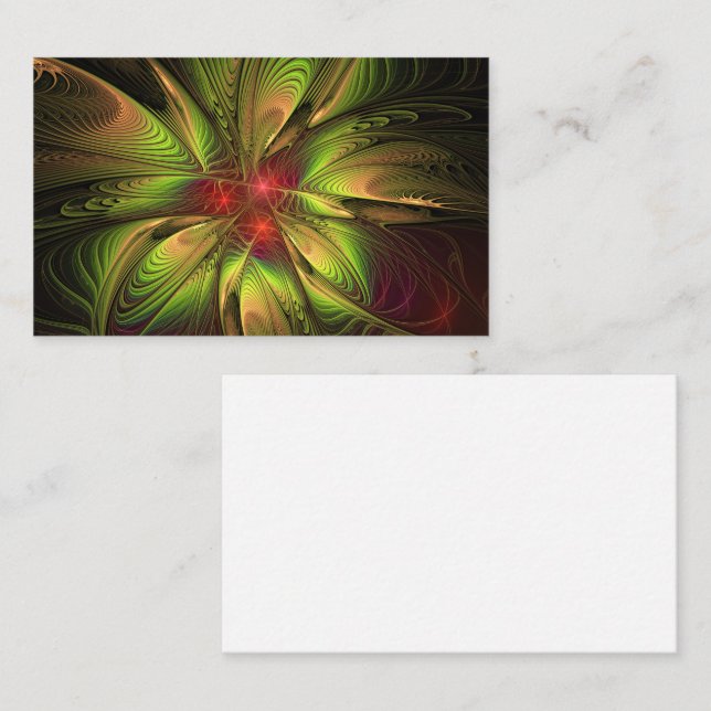 Soft and tenderness fractal fantasy flowers  business card (Front/Back)