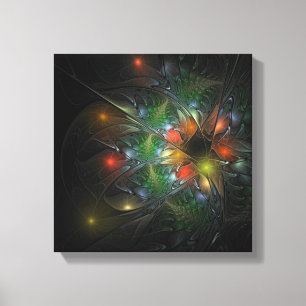 Soft and tenderness fractal fantasy flowers canvas print