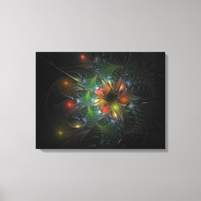 Soft and tenderness fractal fantasy flowers canvas print (Front)