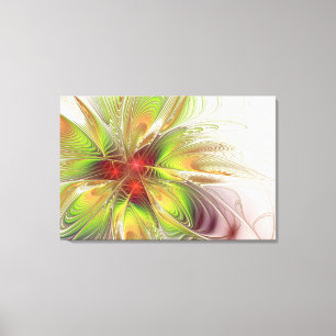 Soft and tenderness fractal fantasy flowers canvas print