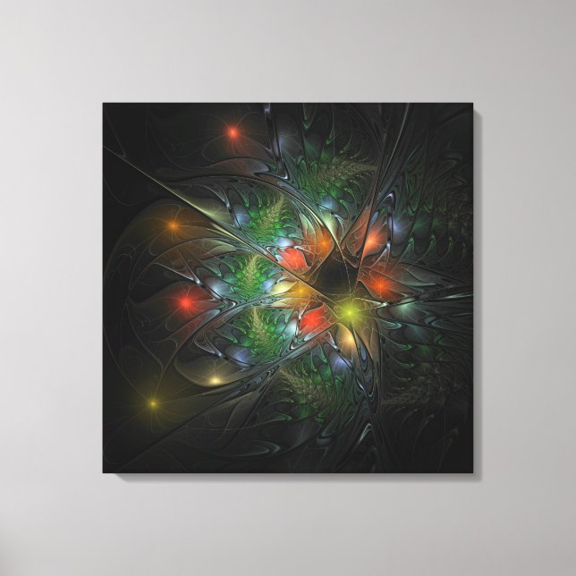 Soft and tenderness fractal fantasy flowers canvas print (Front)
