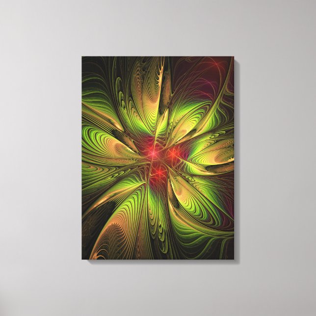 Soft and tenderness fractal fantasy flowers canvas print (Front)