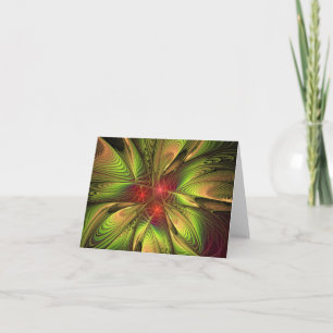Soft and tenderness fractal fantasy flowers card