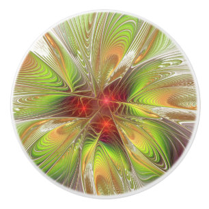 Soft and tenderness fractal fantasy flowers  ceramic knob