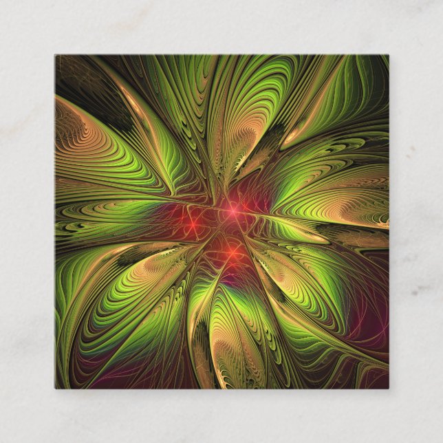 Soft and tenderness fractal fantasy flowers discount card (Front)