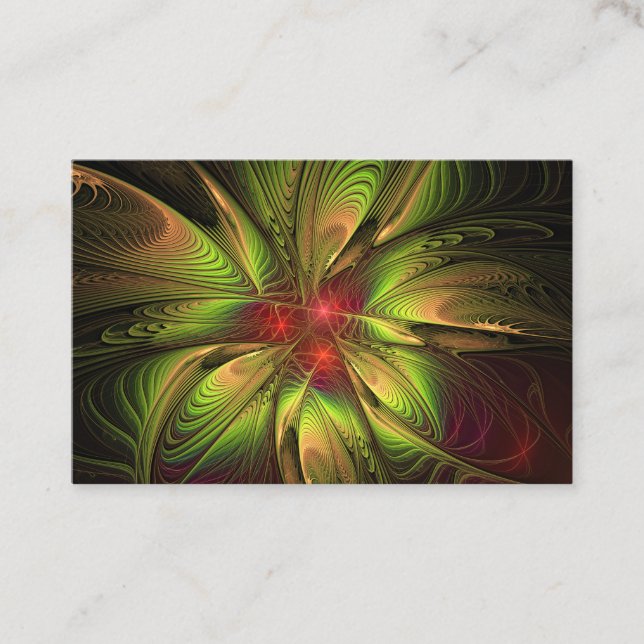 Soft and tenderness fractal fantasy flowers discount card (Front)