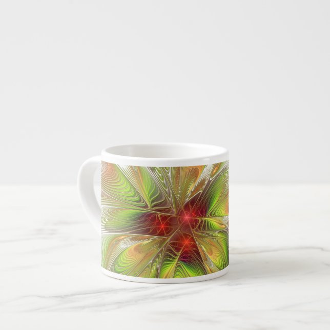 Soft and tenderness fractal fantasy flowers espresso cup (Front Left)