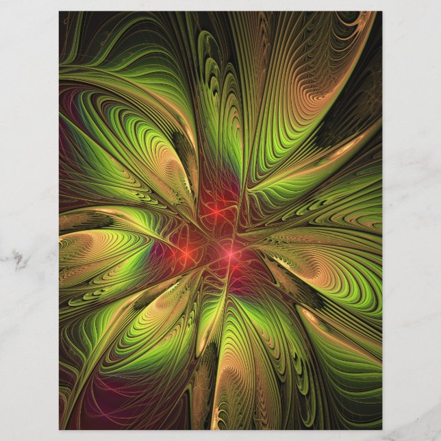 Soft and tenderness fractal fantasy flowers flyer (Front)