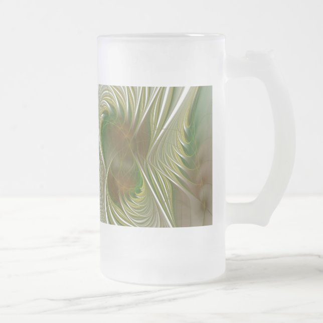 Soft and tenderness fractal fantasy flowers  frosted glass beer mug (Right)