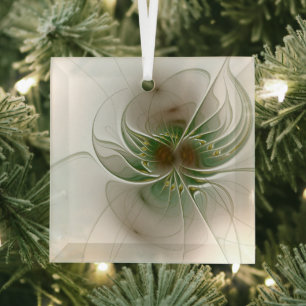 Soft and tenderness fractal fantasy flowers glass tree decoration