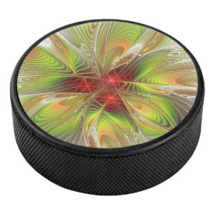 Soft and tenderness fractal fantasy flowers hockey puck