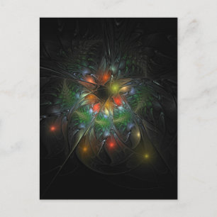 Soft and tenderness fractal fantasy flowers holiday postcard